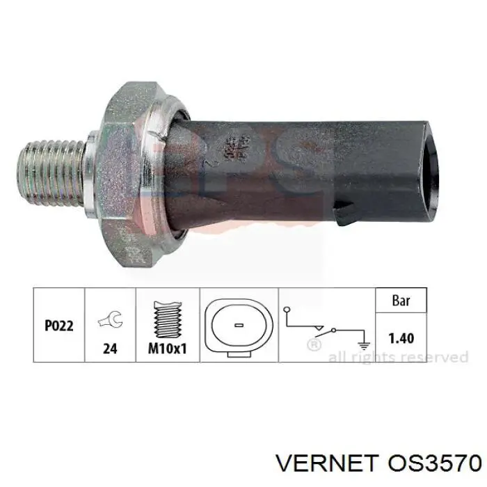 Compre OS3570 Vernet Sensor de pressão de óleo