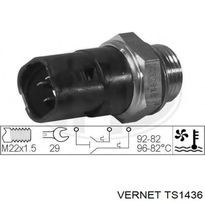 Compre TS1436 Vernet Sensor de temperatura do fluido de esfriamento (de ativação de ventilador do radiador)