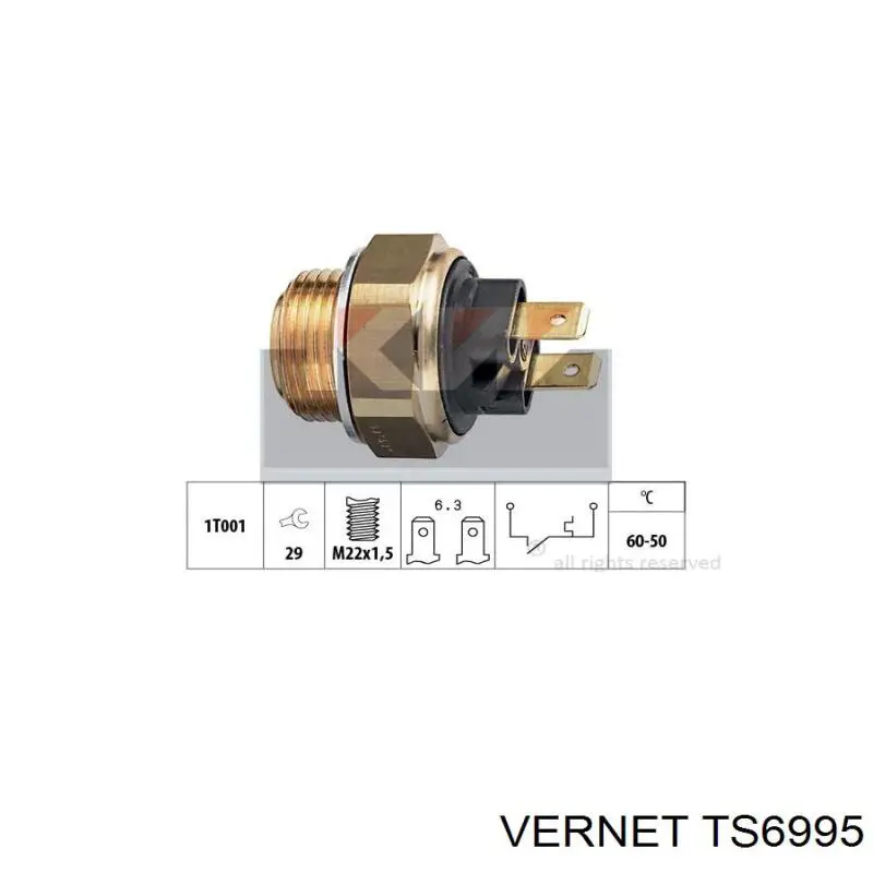 Compre TS6995 Vernet Sensor de temperatura do fluido de esfriamento (de ativação de ventilador do radiador)