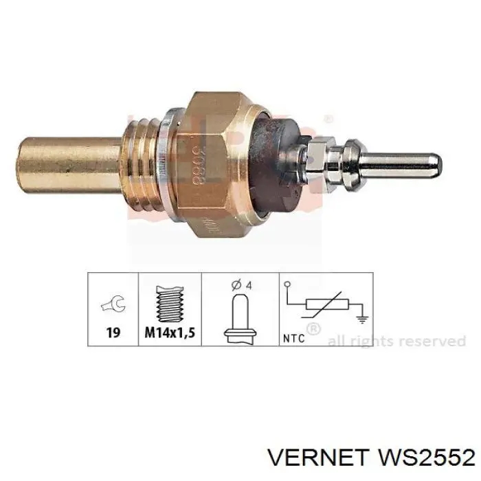 Compre WS2552 Vernet Sensor de temperatura do fluido de esfriamento