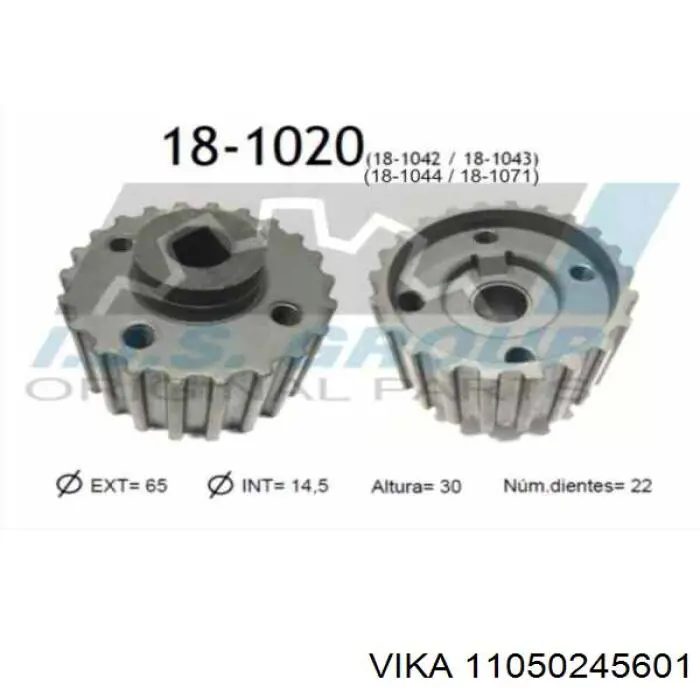 Engrenagem de cadeia da roda dentada de acionamento de cambota de motor Vika 11050245601 preço, a partir de 11,43 USD