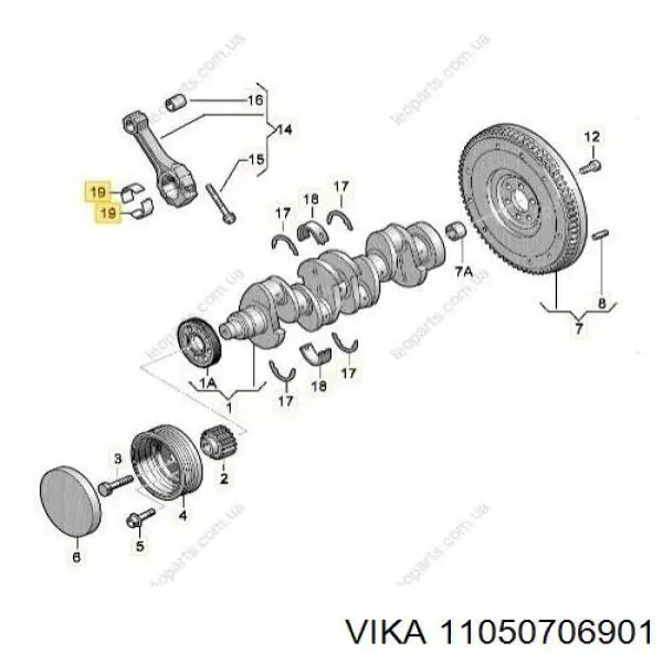 Folhas inseridas de cambota de biela, kit, 2ª reparação ( + 0,50) VAG 045105701B preço, a partir de 4,75 USD