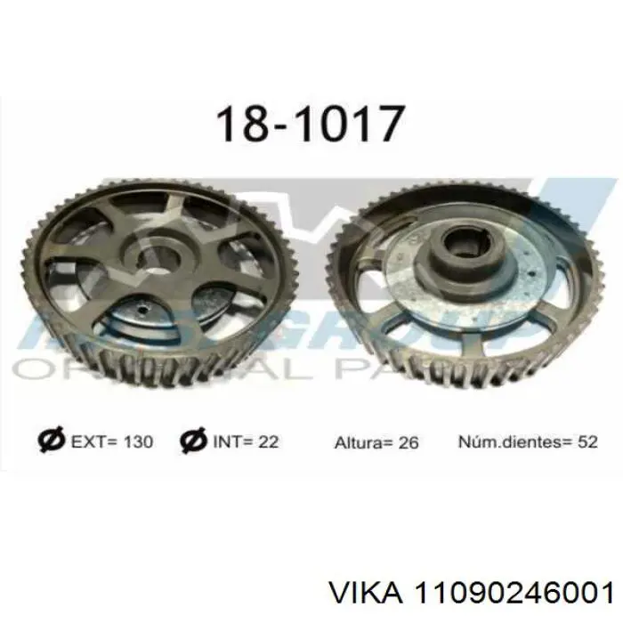 Engrenagem de cadeia da roda dentada da árvore distribuidora de motor Vika 11090246001 preço, a partir de 20,25 USD