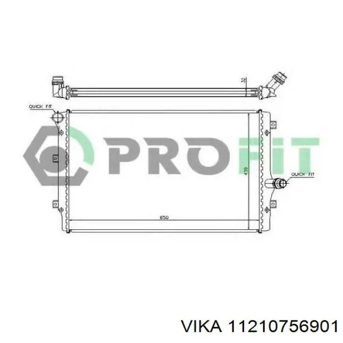 Radiador de esfriamento de motor Vika 11210756901 preço, a partir de 71,04 USD