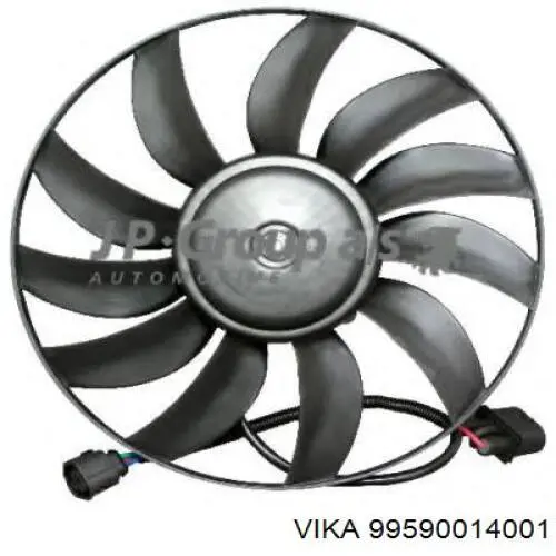 99590014001 Vika Ventilador elétrico de esfriamento montado (motor + roda de aletas) esquerdo