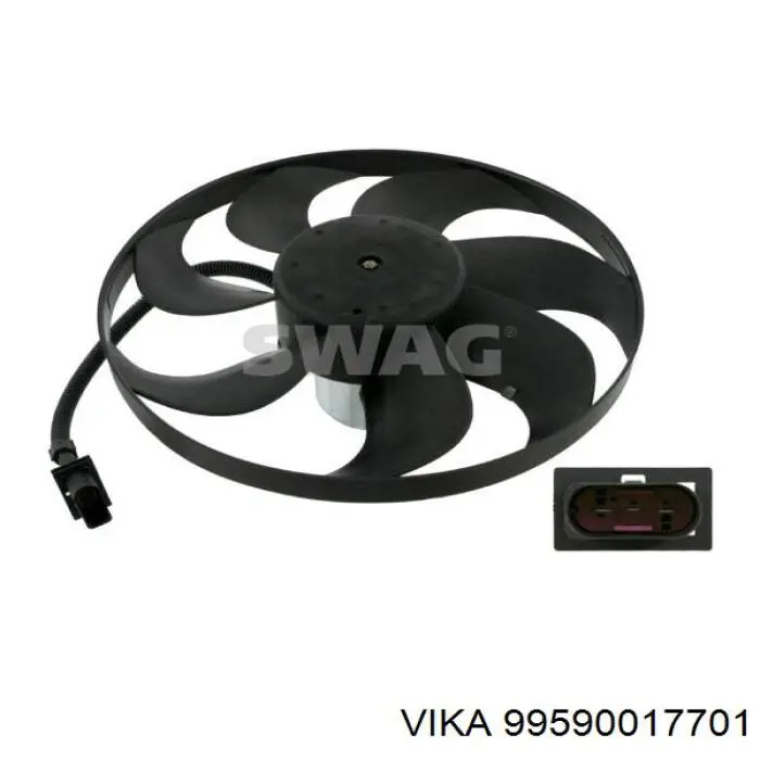 Ventilador elétrico de esfriamento montado (motor + roda de aletas) Vika 99590017701 preço, a partir de 75,26 USD