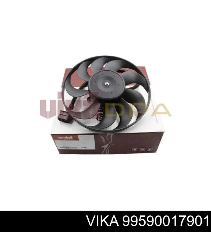 99590017901 Vika Ventilador elétrico de esfriamento montado (motor + roda de aletas) direito
