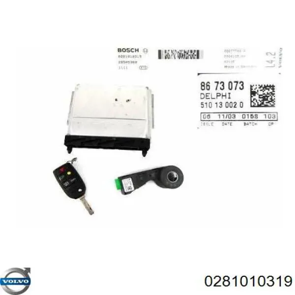 Módulo de direção (Centralina eletrônica) de motor Volvo 0281010319