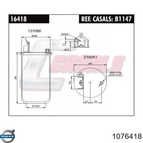 Compre 1076418 Volvo Coxim pneumático (suspensão de lâminas pneumática) do eixo
