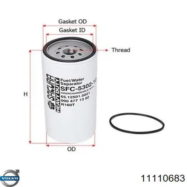 Compre 11110683 Volvo Filtro de combustível