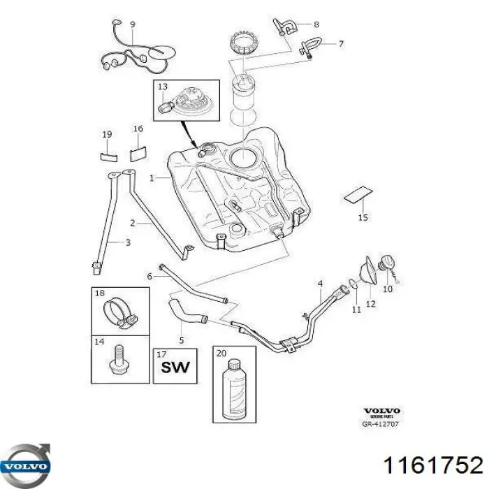 Fluido para a limpeza de filtros de fuligem 1161752 Volvo