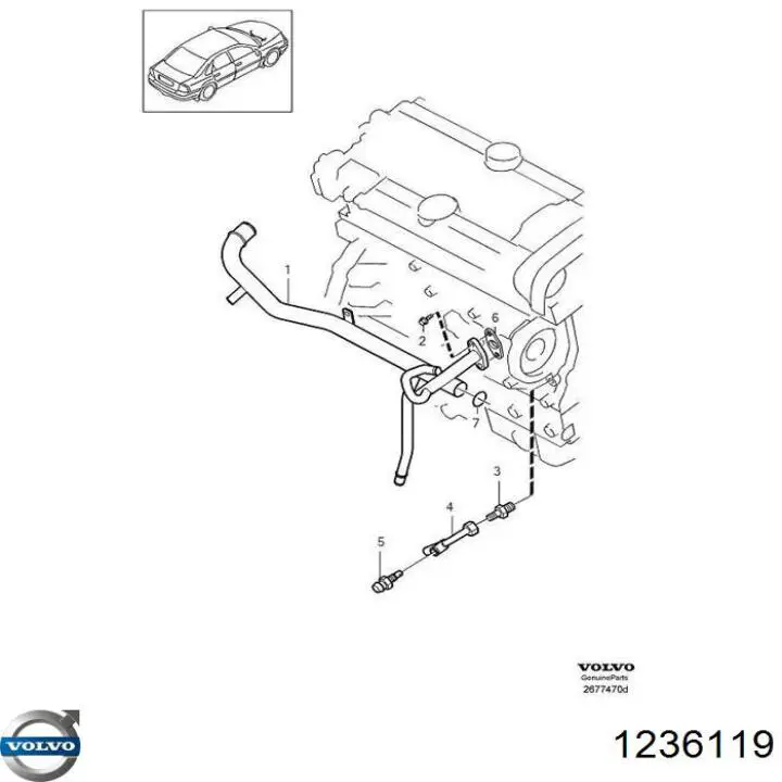 1236119 Volvo Vedante de bomba de água