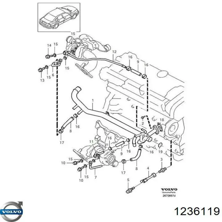 Vedante de bomba de água Volvo 1236119 preço, a partir de 6,03 USD