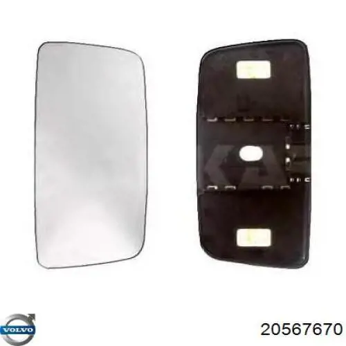 Elemento espelhado do espelho de retrovisão 21320389 Volvo