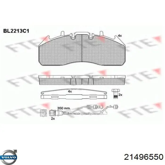Sapatas do freio dianteiras de disco Volvo 21496550 preço, a partir de 124,82 USD
