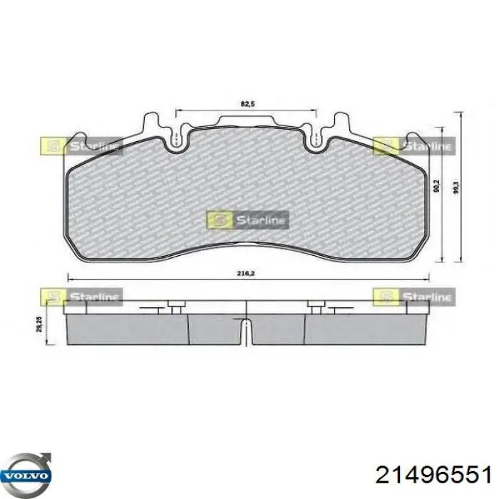 Compre 21496551 Volvo Sapatas do freio dianteiras de disco