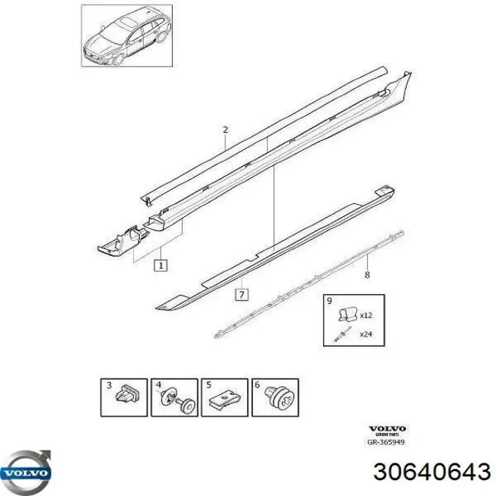 30640643 Volvo Suporte de acesso (fixação)