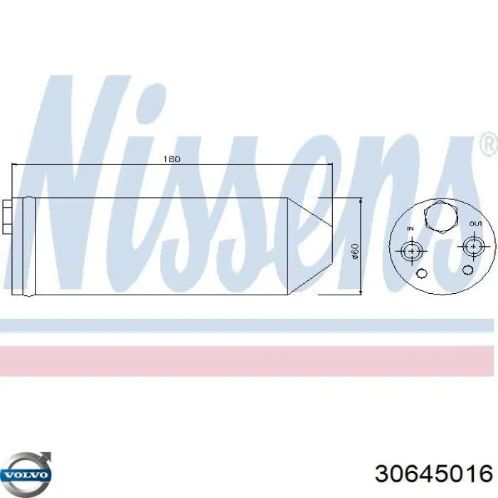 Compre 30645016 Volvo Tanque de recepção do secador de aparelho de ar condicionado