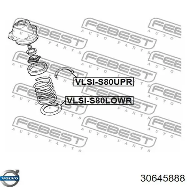 Espaçador (anel de borracha) da mola traseira inferior Volvo 30645888 preço, a partir de 12,05 USD
