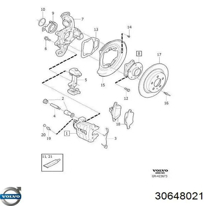 Kit de molas de fixação de sapatas de disco traseiras Volvo 30648021 preço, a partir de 9,09 USD
