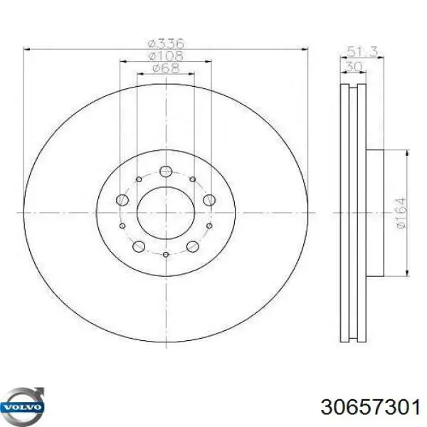 Disco do freio dianteiro Volvo 30657301 preço, a partir de 64,82 USD