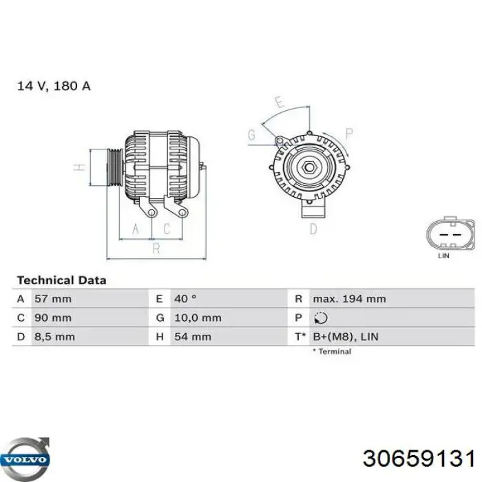 Gerador Volvo 30659131 preço, a partir de 167,14 USD