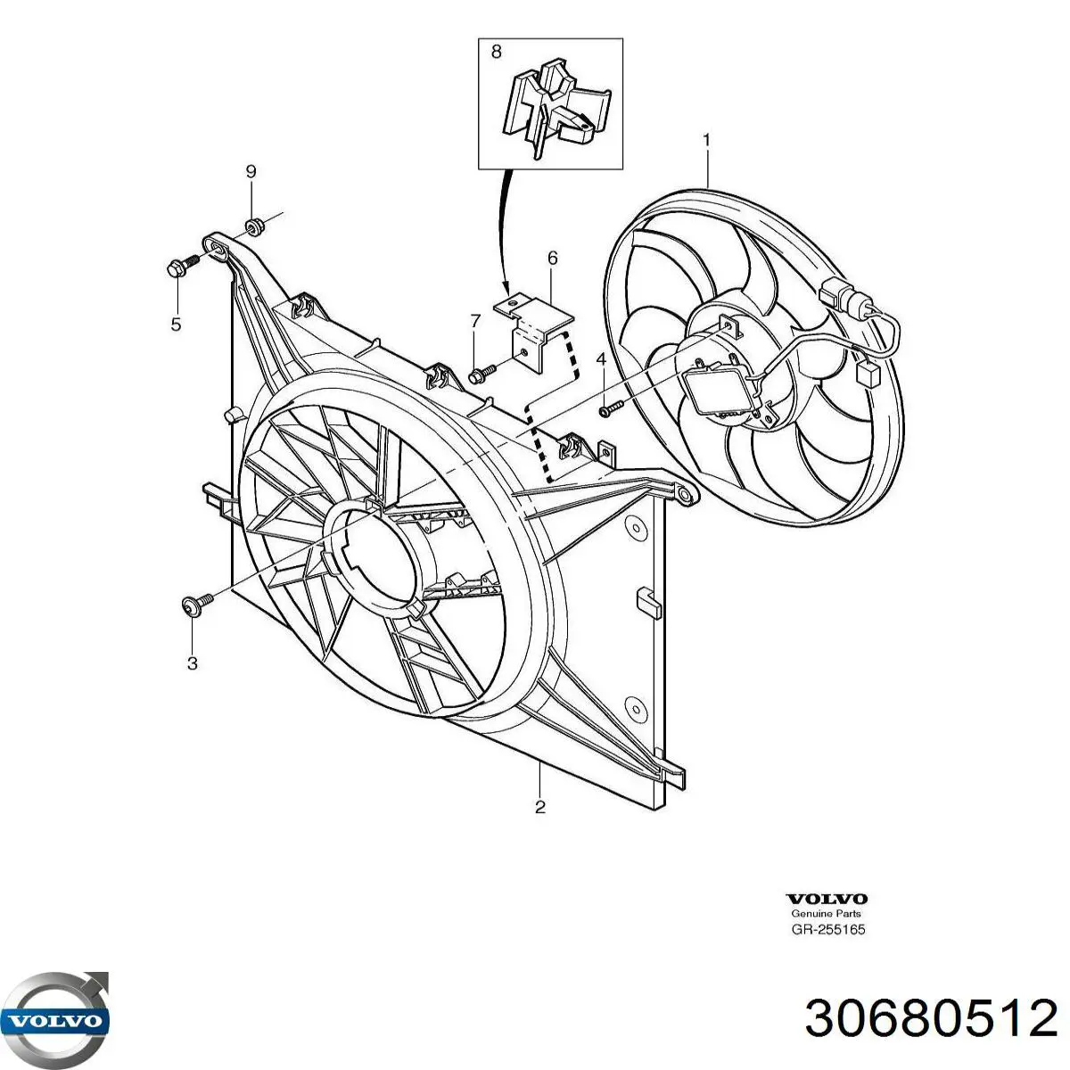 Ventilador (roda de aletas) do radiador de esfriamento Volvo 30680512 preço, a partir de 105,56 USD