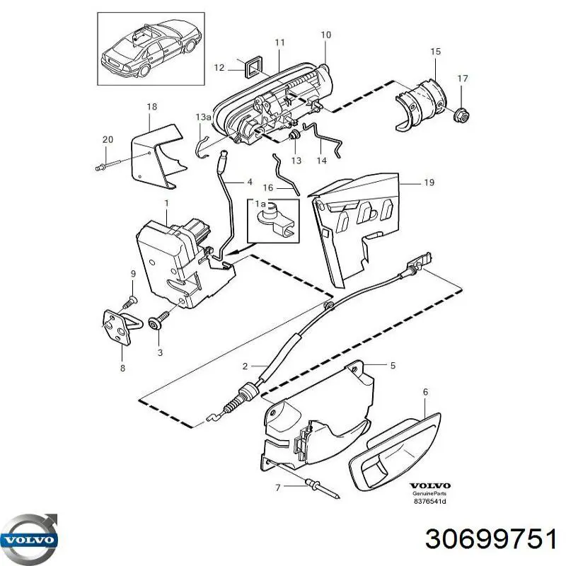 Fecho da porta dianteira esquerda Volvo 30699751 preço, a partir de 62,79 USD