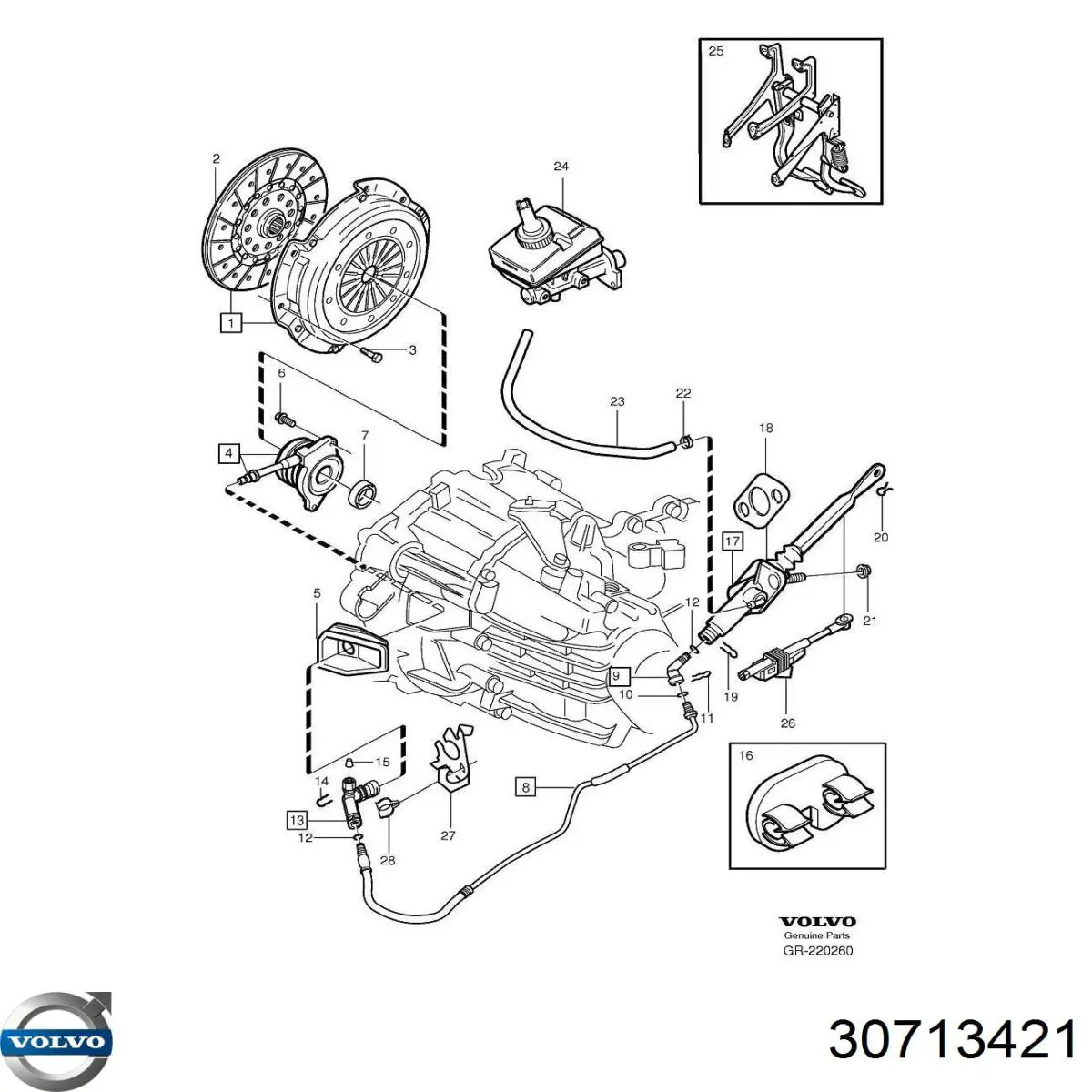 30713421 Volvo Cilindro mestre de embraiagem