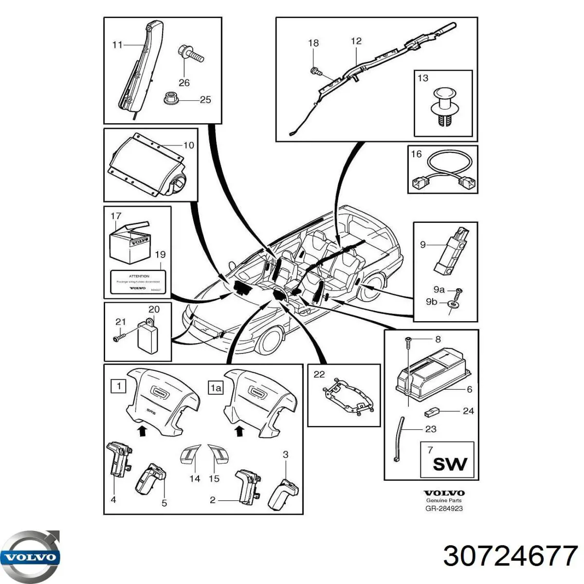 Sensor AIRBAG dianteiro Volvo 30724677 preço, a partir de 46,05 USD