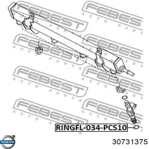 30731375 Volvo Anel (arruela) do injetor de ajuste