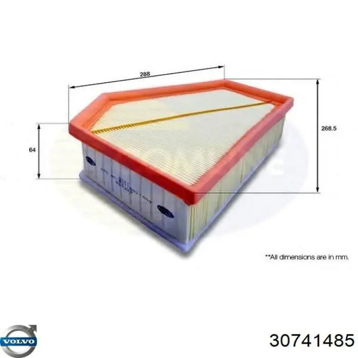 Filtro de ar Volvo 30741485 preço, a partir de 15,87 USD
