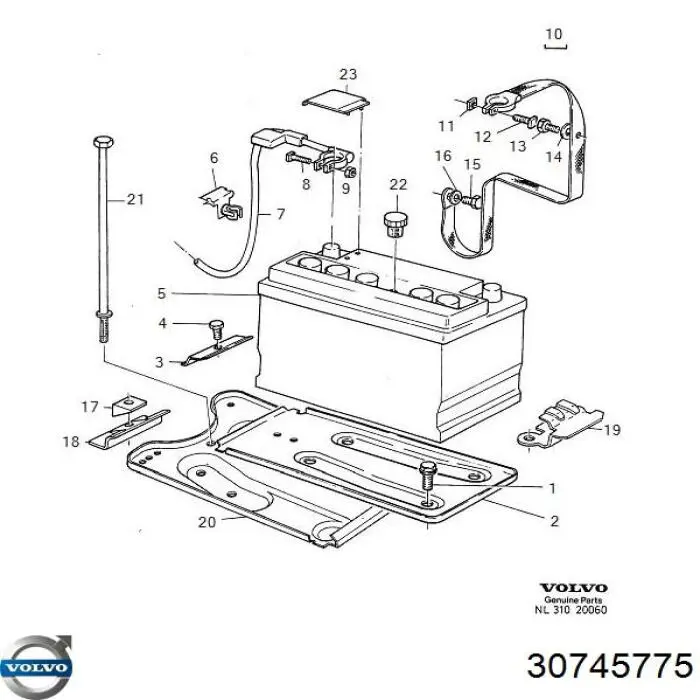 30745775 Volvo Bateria recarregável (PILHA)