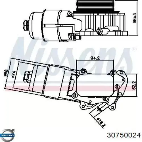 Compre 30750024 Volvo Vedante do radiador de óleo