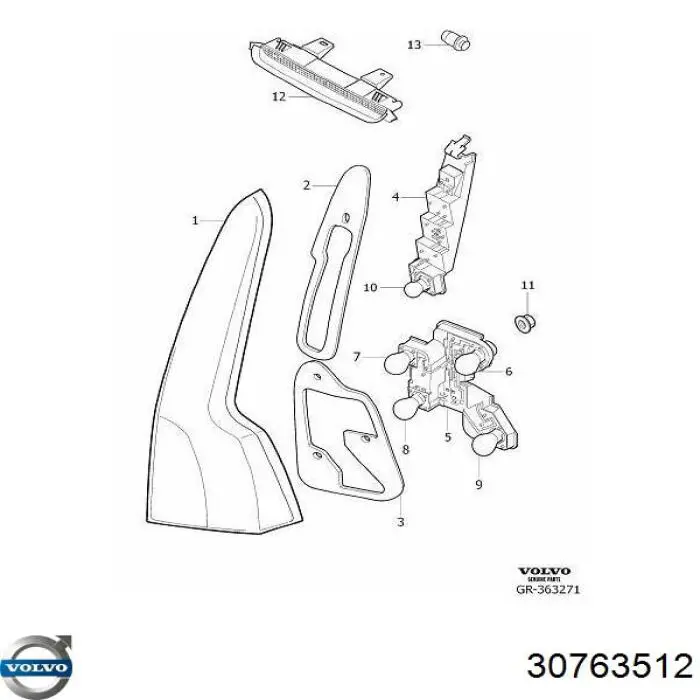 Lanterna traseira direita Volvo 30763512 preço, a partir de 184,75 USD