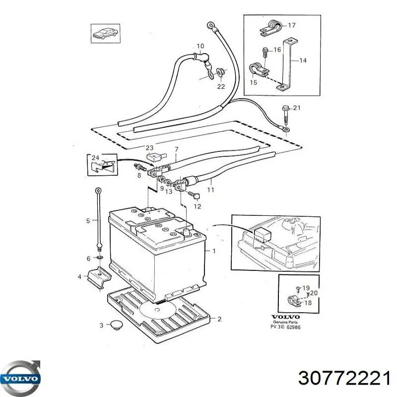 Bateria recarregável (PILHA) Volvo 30772221 preço, a partir de 300,78 USD