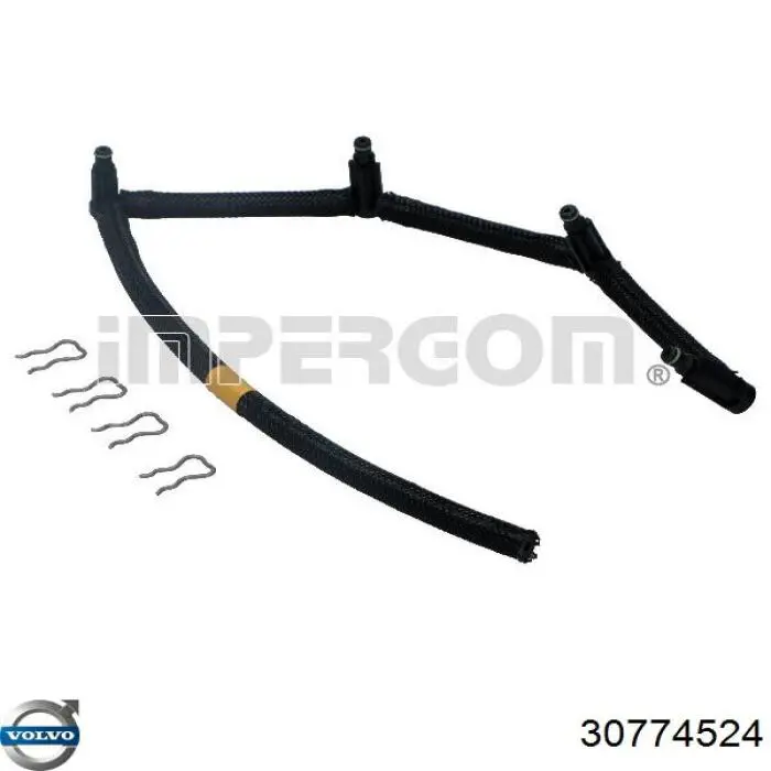 30774524 Volvo Tubo de combustível, inverso desde os injetores