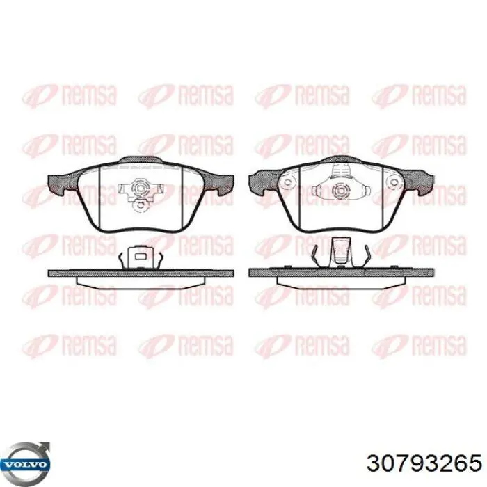 Sapatas do freio dianteiras de disco Volvo 30793265 preço, a partir de 34,02 USD