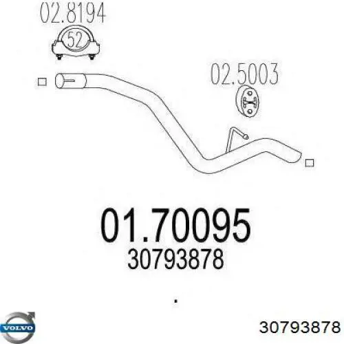 Compre 30793878 Volvo Silenciador, parte traseira