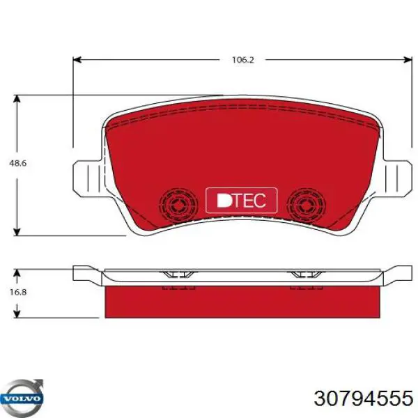 Compre 30794555 Volvo Sapatas do freio traseiras de disco