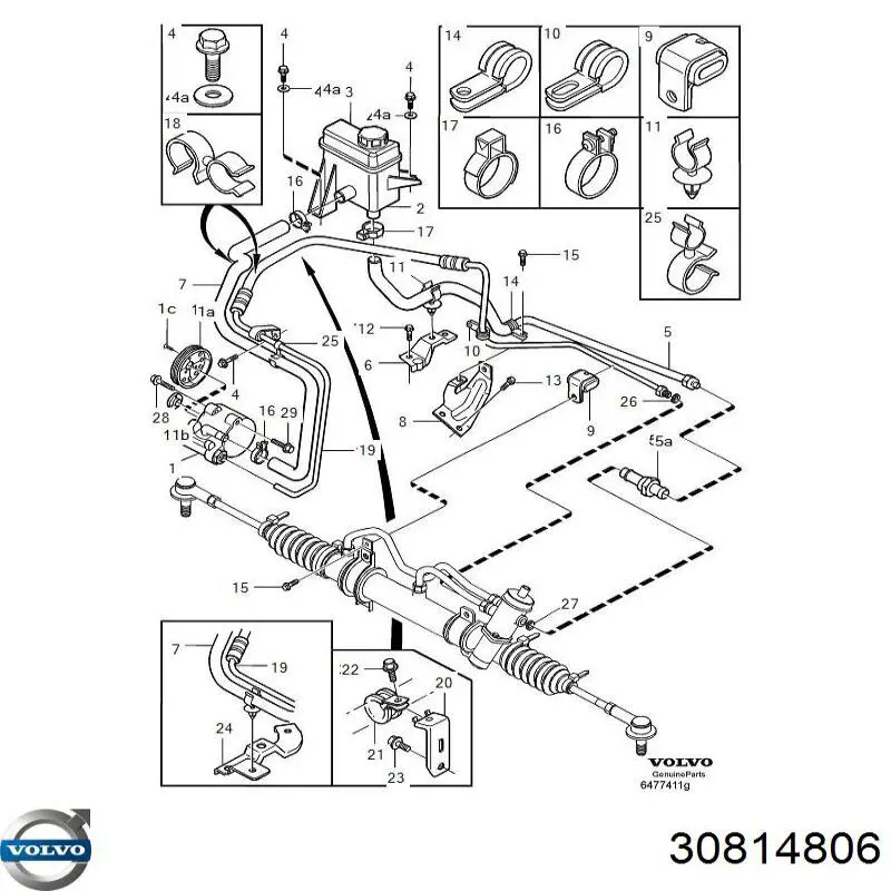 Tanque de bomba da Direção hidrâulica assistida para Volvo V40  VW