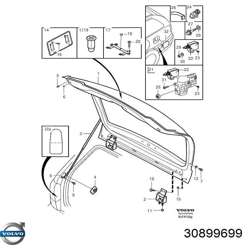 Motor acionador de abertura do alcapão de tanque Volvo 30899699 preço, a partir de 180,55 USD