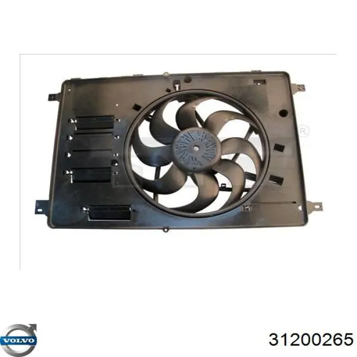 31200265 Volvo Difusor do radiador de esfriamento, montado com motor e roda de aletas