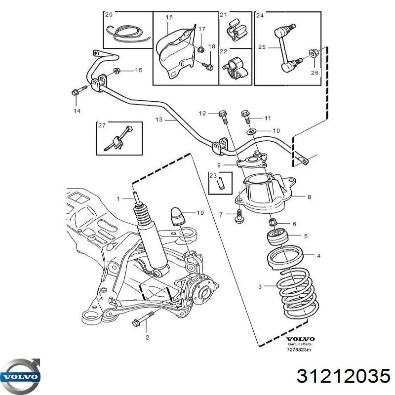 31212035 Volvo Amortecedor traseiro