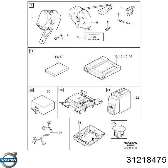 31218475 Volvo Fecho da capota esquerdo