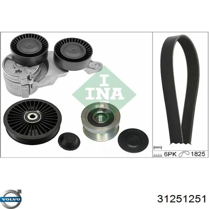 Reguladora de tensão da correia de transmissão Volvo 31251251 preço, a partir de 73,34 USD