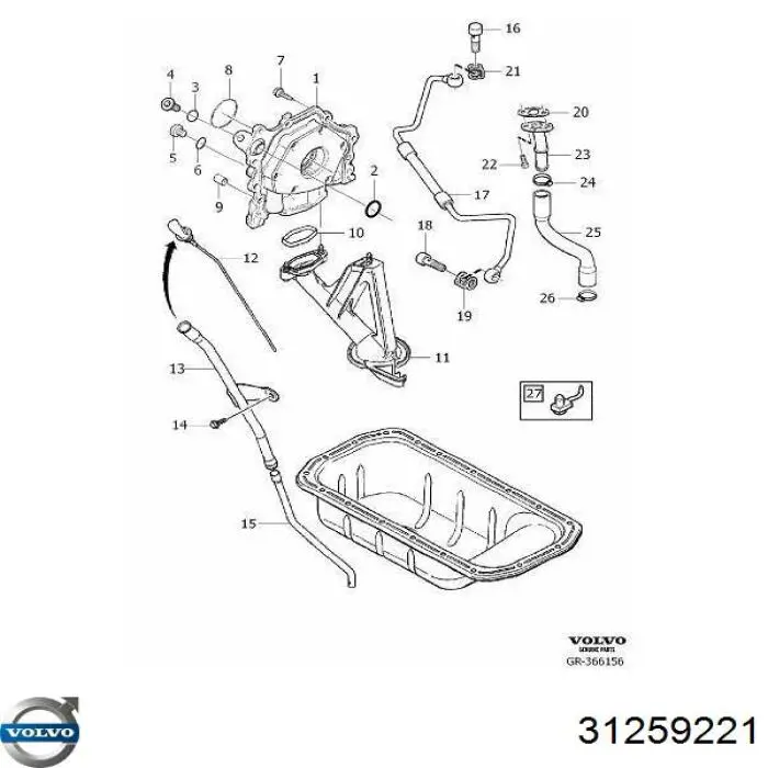 Compre 0000101866 Peugeot/Citroen Receptor de óleo (coletor de óleo)