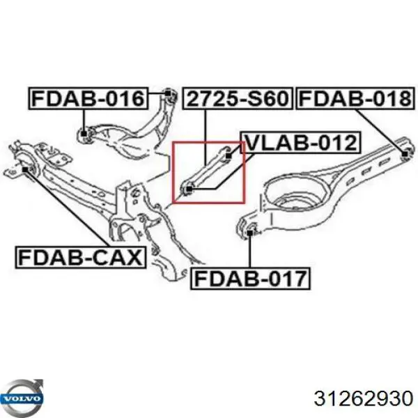 31262930 Volvo Braço oscilante inferior esquerdo de suspensão traseira/direita