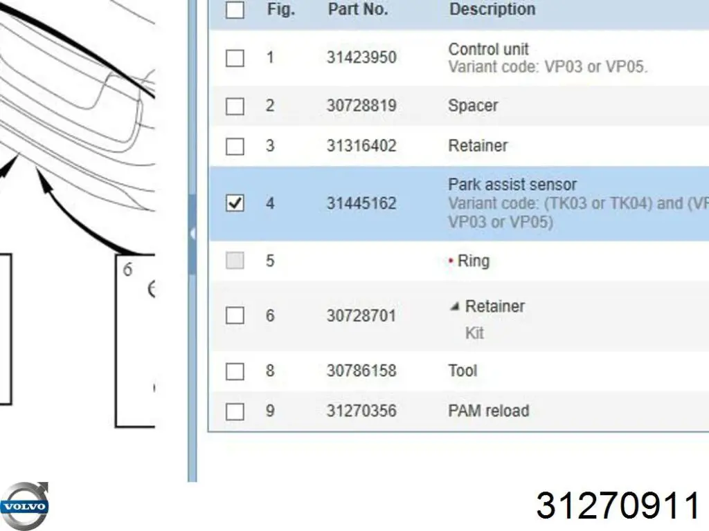Sensor dianteiro lateral de sinalização de estacionamento (sensor de estacionamento) Fiat/Alfa/Lancia 735537081