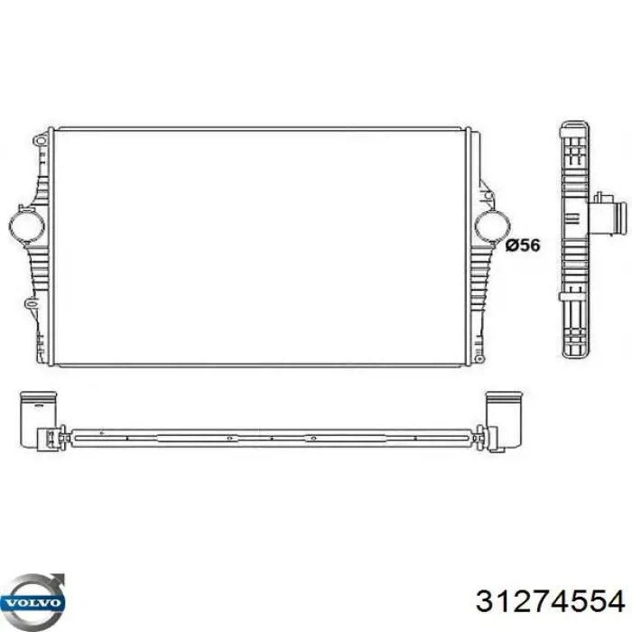 Compre 31274554 Volvo Radiador de intercooler